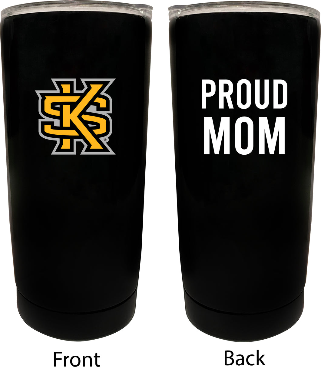 Kennesaw State University NCAA Insulated Tumbler - 16oz Stainless Steel Travel Mug Proud Mom Design Black