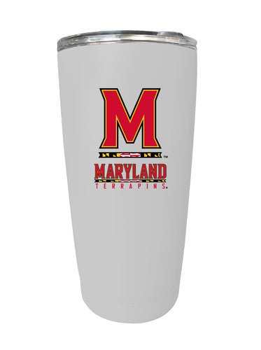 Maryland Terrapins 16 oz Stainless Steel Insulated Tumbler White Officially Licensed Collegiate Product Single