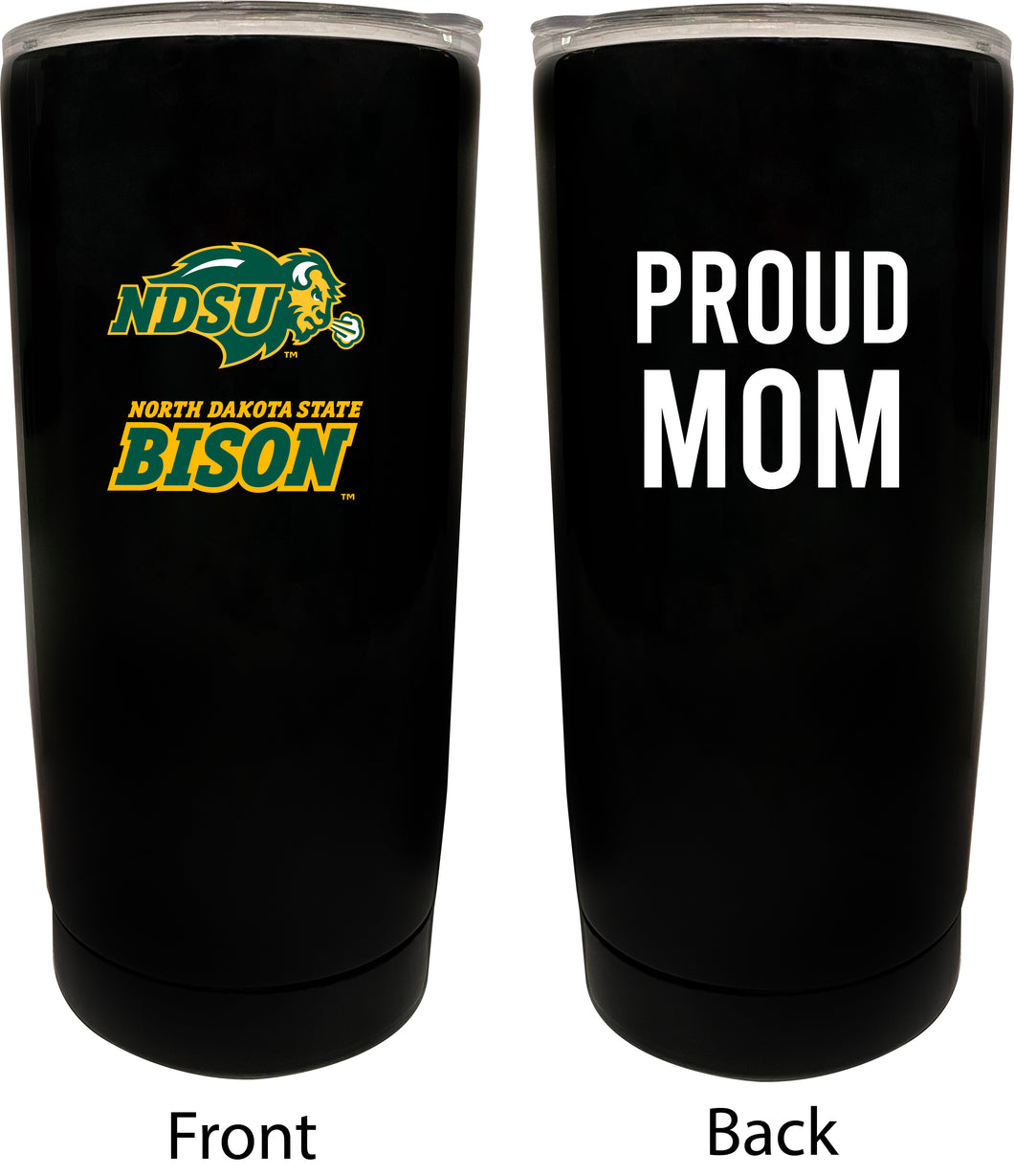 North Dakota State Bison NCAA Insulated Tumbler - 16oz Stainless Steel Travel Mug Proud Mom Design Black