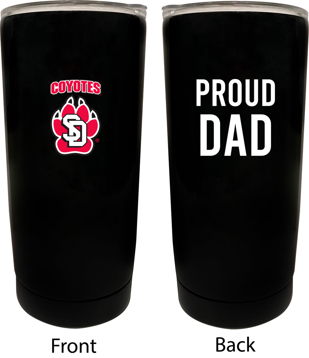 South Dakota Coyotes NCAA Insulated Tumbler - 16oz Stainless Steel Travel Mug Proud Dad Design Black