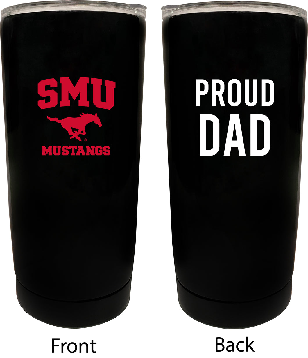 Southern Methodist University NCAA Insulated Tumbler - 16oz Stainless Steel Travel Mug Proud Dad Design Black