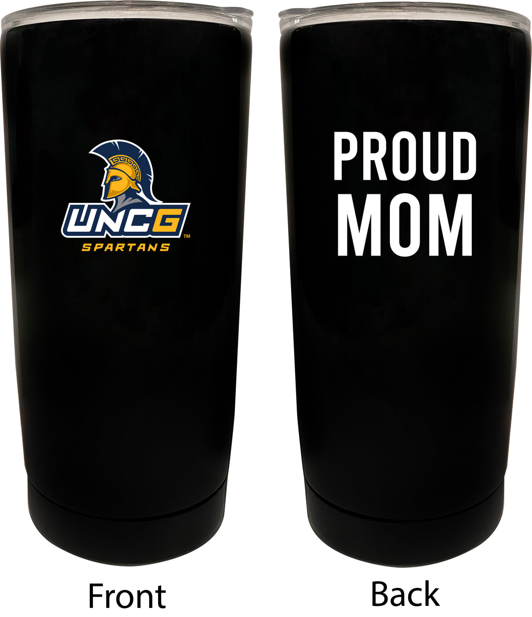 North Carolina Greensboro Spartans NCAA Insulated Tumbler - 16oz Stainless Steel Travel Mug Proud Mom Design Black