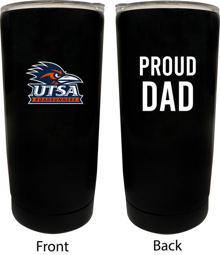 UTSA Road Runners NCAA Insulated Tumbler - 16oz Stainless Steel Travel Mug Proud Dad Design Black