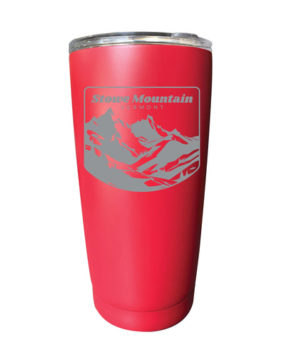 Stowe Mountain Vermont Souvenir 16 oz Engraved Stainless Steel Insulated Tumbler Red 2-Pack