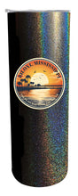 Load image into Gallery viewer, Biloxi Mississippi Design A Souvenir 20 oz Insulated Stainless Steel Skinny Tumbler Black Glitter 2-Pack
