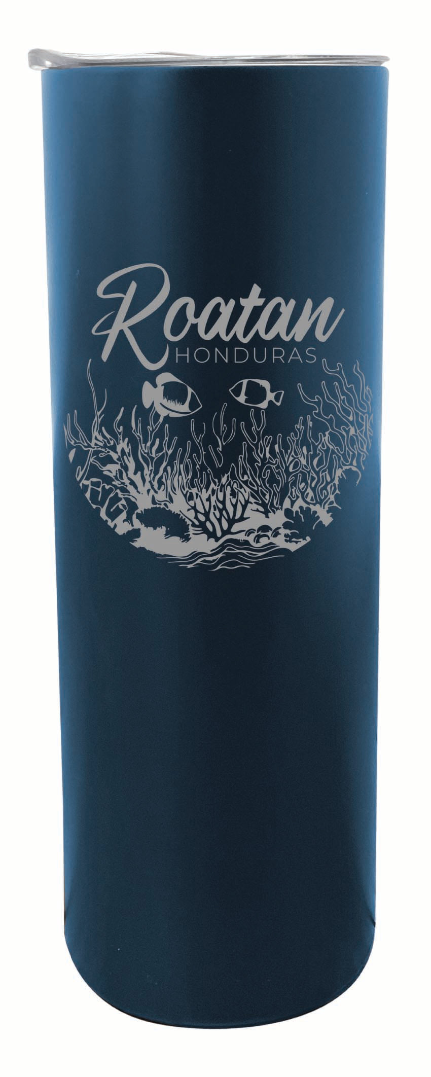 Roatan Honduras Souvenir 20 oz Engraved Insulated Stainless Steel Skinny Tumbler Navy 4-Pack