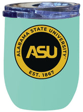 Load image into Gallery viewer, Alabama State University 12 oz Insulated Wine Stainless Steel Tumbler Seafoam Officially Licensed Collegiate Product Seafoam
