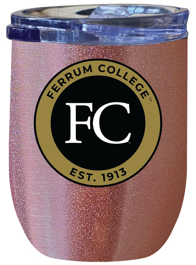 Ferrum College 12 oz Insulated Wine Stainless Steel Tumbler Rose Gold Officially Licensed Collegiate Product Rose Gold