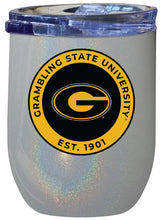 Load image into Gallery viewer, Grambling State Tigers 12 oz Insulated Wine Stainless Steel Tumbler Rainbow Glitter Gray Officially Licensed Collegiate Product Rainbow Glitter Gray
