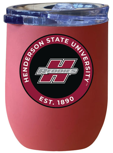 Henderson State Reddies 12 oz Insulated Wine Stainless Steel Tumbler Coral Officially Licensed Collegiate Product Coral