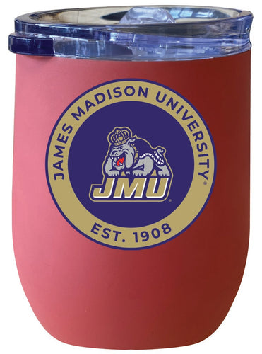 James Madison Dukes 12 oz Insulated Wine Stainless Steel Tumbler Coral Officially Licensed Collegiate Product Coral