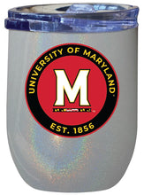 Load image into Gallery viewer, Maryland Terrapins 12 oz Insulated Wine Stainless Steel Tumbler Rainbow Glitter Gray Officially Licensed Collegiate Product Rainbow Glitter Gray
