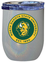 Load image into Gallery viewer, North Dakota State Bison 12 oz Insulated Wine Stainless Steel Tumbler Rainbow Glitter Gray Officially Licensed Collegiate Product Rainbow Glitter Gray
