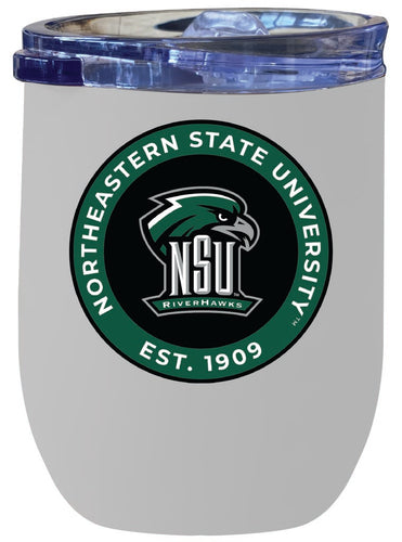 Northeastern State University Riverhawks 12 oz Insulated Wine Stainless Steel Tumbler White Officially Licensed Collegiate Product White