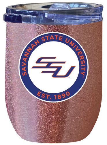 Savannah State University 12 oz Insulated Wine Stainless Steel Tumbler Rose Gold Officially Licensed Collegiate Product Rose Gold