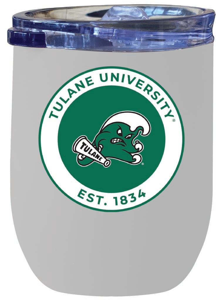 Tulane University Green Wave 12 oz Insulated Wine Stainless Steel Tumbler White Officially Licensed Collegiate Product White