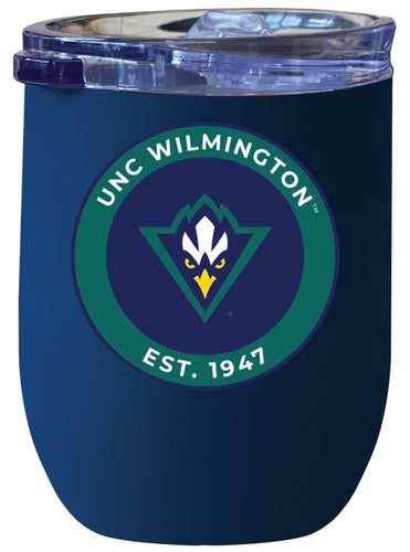 North Carolina Wilmington Seahawks 12 oz Insulated Wine Stainless Steel Tumbler Navy Officially Licensed Collegiate Product Navy