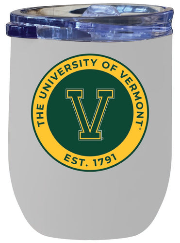 Vermont Catamounts 12 oz Insulated Wine Stainless Steel Tumbler White Officially Licensed Collegiate Product White