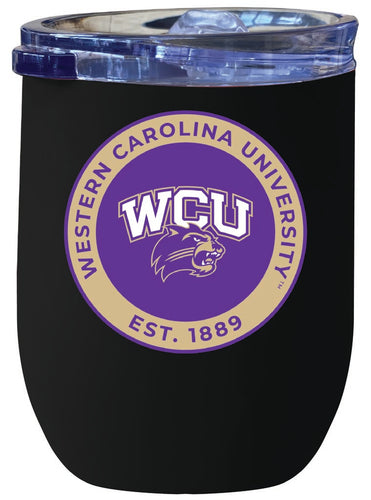 Western Carolina University 12 oz Insulated Wine Stainless Steel Tumbler Black Officially Licensed Collegiate Product Black