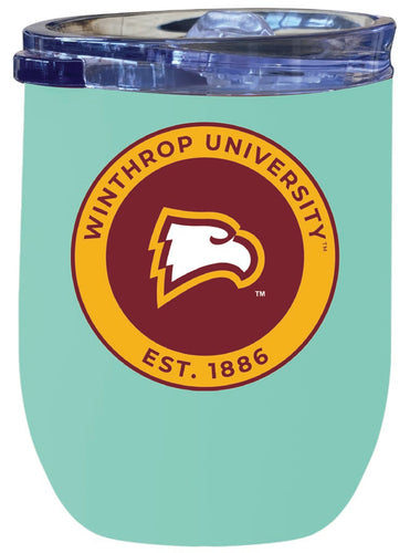 Winthrop University 12 oz Insulated Wine Stainless Steel Tumbler Seafoam Officially Licensed Collegiate Product Seafoam