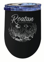 Load image into Gallery viewer, Roatan Honduras Souvenir 12 oz Engraved Insulated Wine Stainless Steel Tumbler
