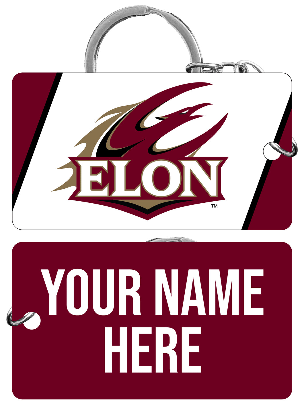 Elon University Customizable Acrylic Keychain 1.5