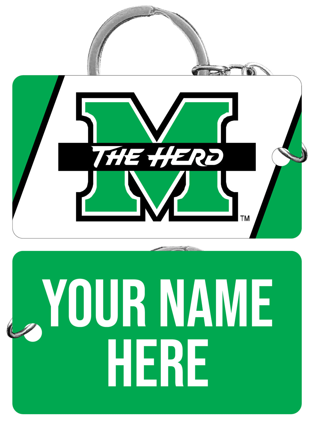 Marshall Thundering Herd Customizable Acrylic Keychain 1.5