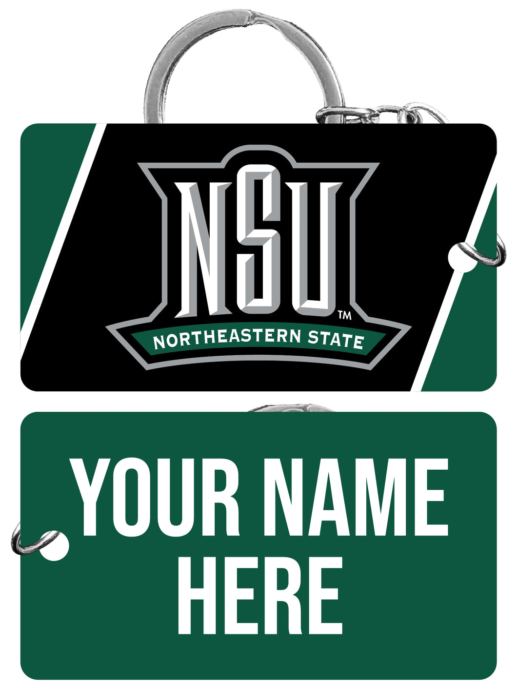 Northeastern State University Riverhawks Customizable Acrylic Keychain 1.5