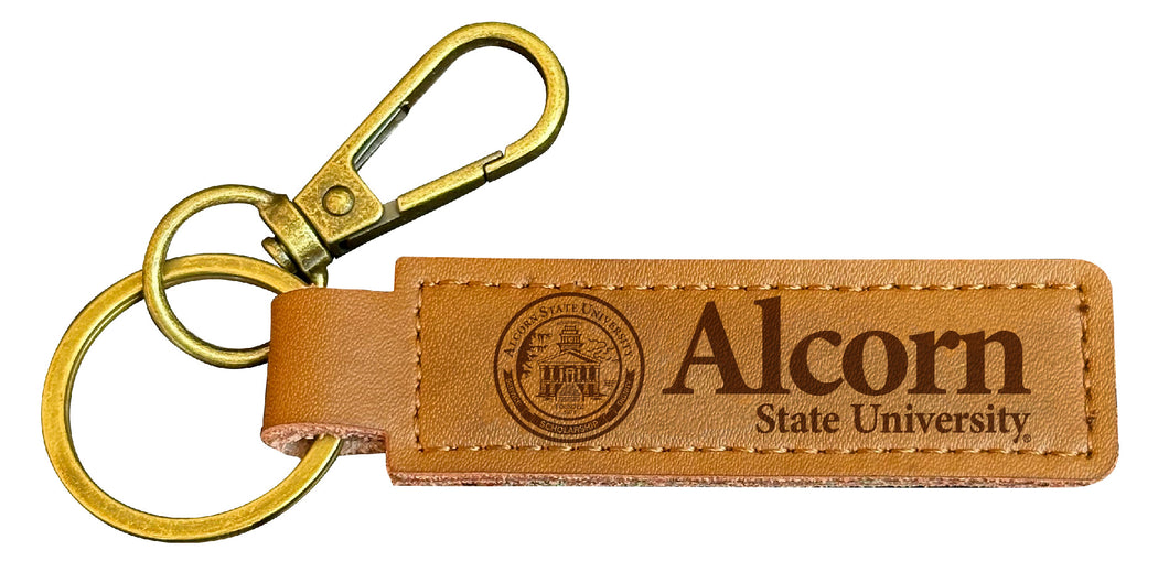 Alcorn State Braves Leather Keychain 3.25