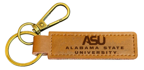 Alabama State University Leather Keychain 3.25