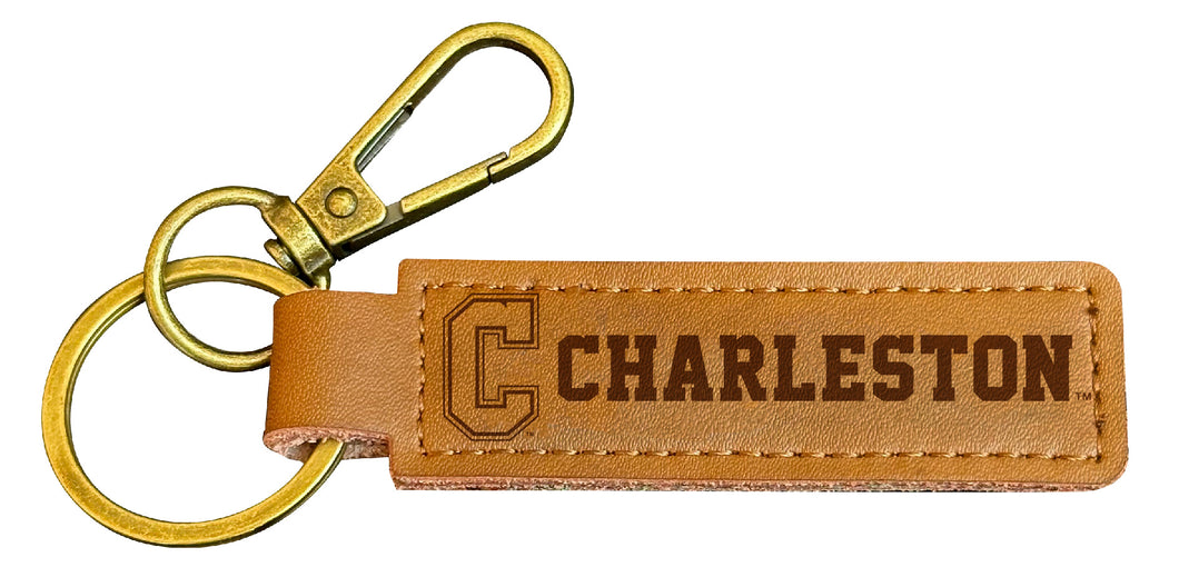 College of Charleston Leather Keychain 3.25