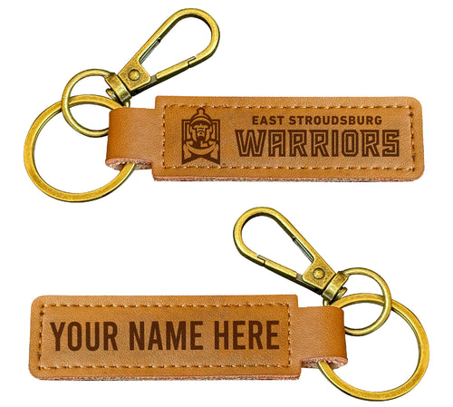 East Stroudsburg University Customizable Leather Keychain 3.25