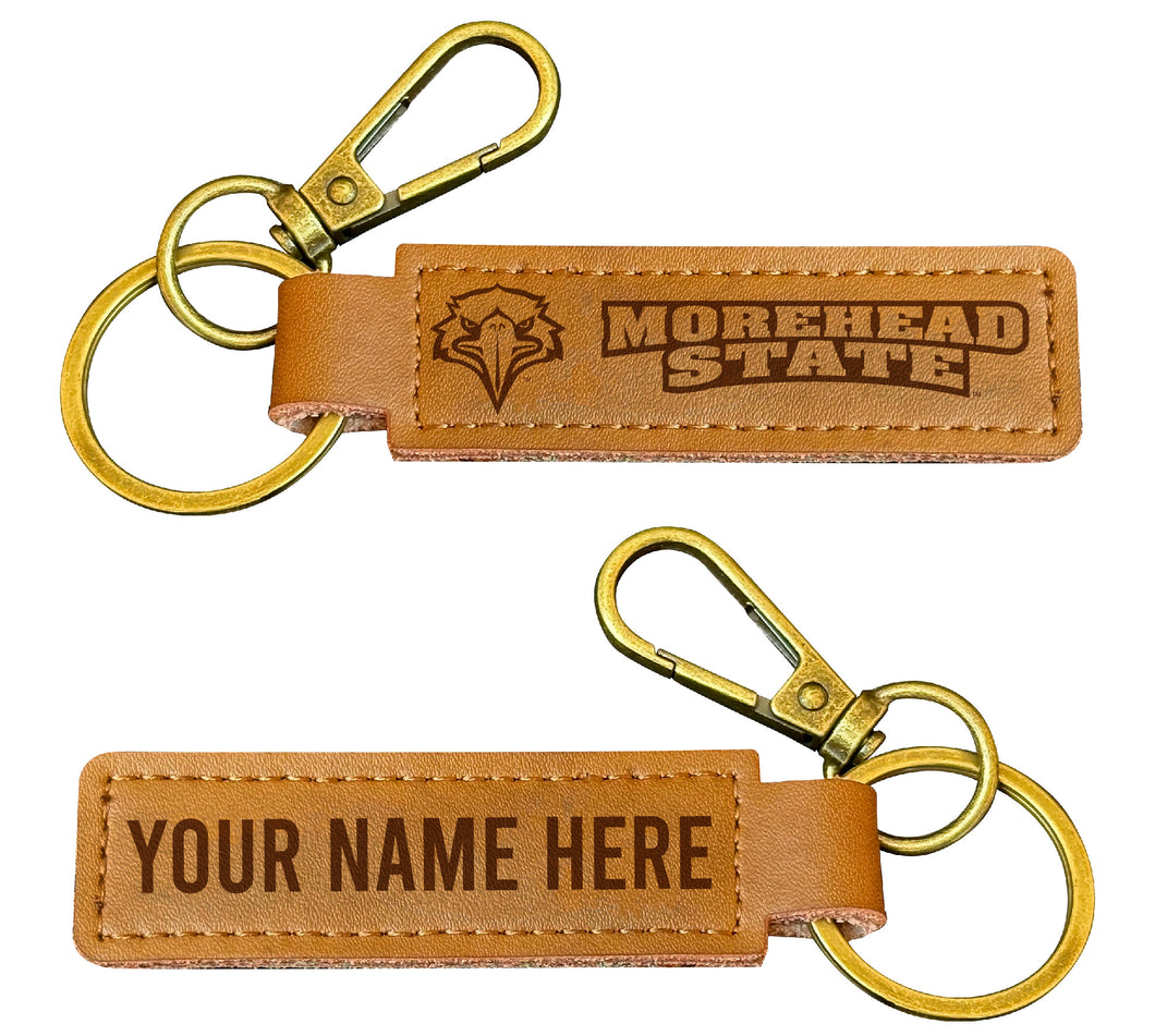 Morehead State University Customizable Leather Keychain 3.25