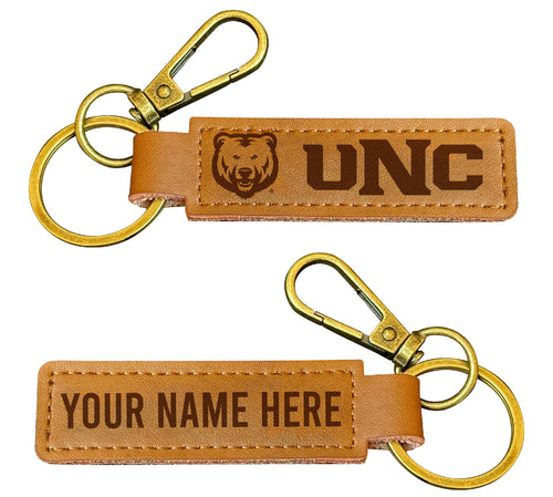 Northern Colorado Bears Customizable Leather Keychain 3.25