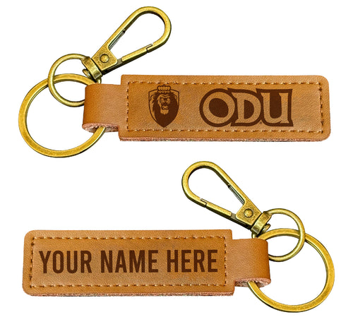 Old Dominion Monarchs Customizable Leather Keychain 3.25