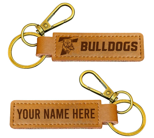 Truman State University Customizable Leather Keychain 3.25