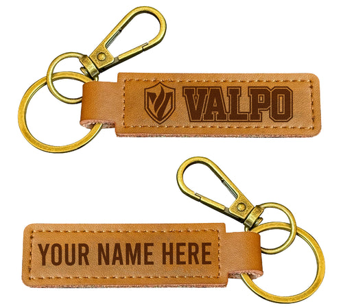 Valparaiso University Customizable Leather Keychain 3.25