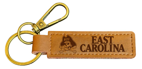 East Carolina Pirates Leather Keychain 3.25