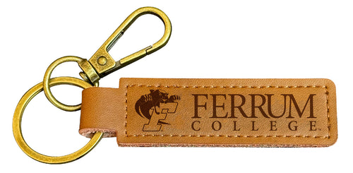 Ferrum College Leather Keychain 3.25