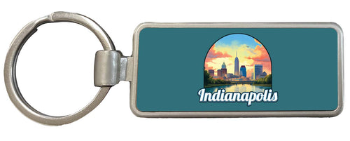 Indianapolis Indiana Design B Souvenir Metal Keyring Keychain 4-Pack