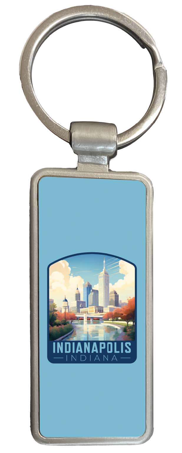 Indianapolis Indiana Design A Souvenir Metal Keyring Keychain Single