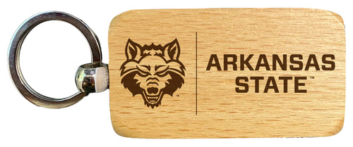 Arkansas State 2.5 x 1-Inch Engraved Wooden Keychain Officially Licensed Collegiate Product 4-Pack