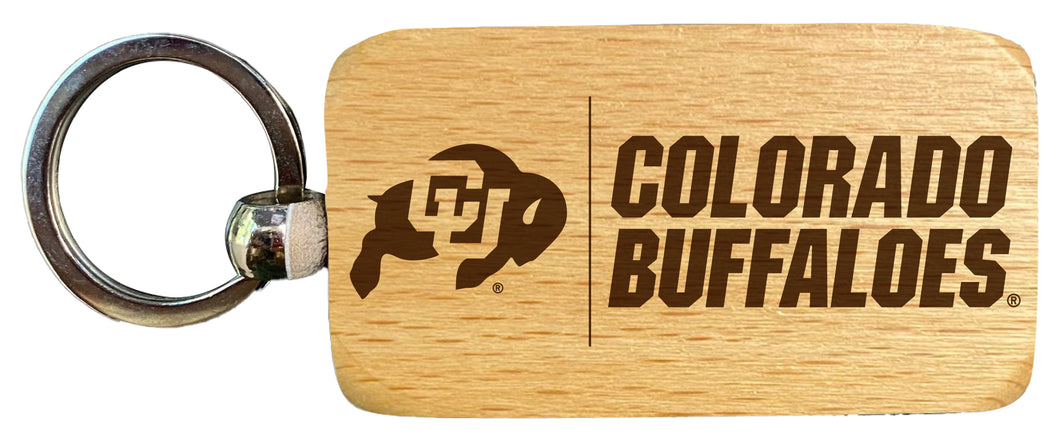 Colorado Buffaloes 2.5 x 1-Inch Engraved Wooden Keychain Officially Licensed Collegiate Product 2-Pack