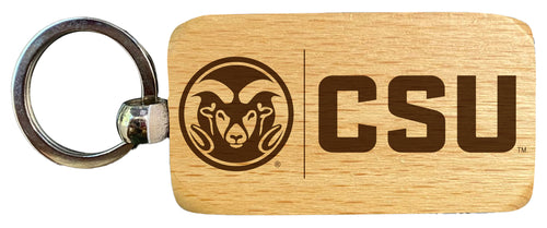 Colorado State Rams 2.5 x 1-Inch Engraved Wooden Keychain Officially Licensed Collegiate Product Single Unit