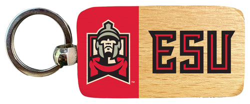 East Stroudsburg University 2.5 x 1-Inch Wooden Keychain Officially Licensed Collegiate Product 4-Pack