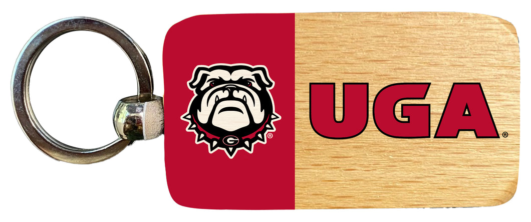 Georgia Bulldogs 2.5 x 1-Inch Wooden Keychain Officially Licensed Collegiate Product Single