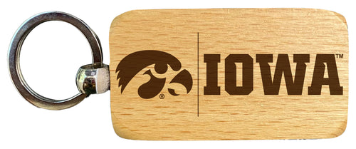 Iowa Hawkeyes 2.5 x 1-Inch Engraved Wooden Keychain Officially Licensed Collegiate Product Single Unit