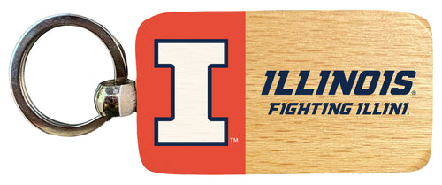 Illinois Fighting Illini 2.5 x 1-Inch Wooden Keychain Officially Licensed Collegiate Product Single