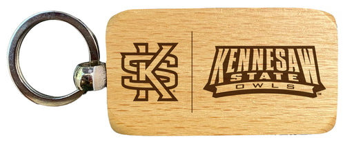 Kennesaw State University 2.5 x 1-Inch Engraved Wooden Keychain Officially Licensed Collegiate Product Single Unit