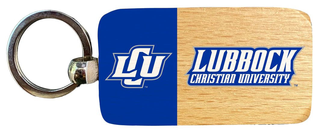 Lubbock Christian University Chaparral 2.5 x 1-Inch Wooden Keychain Officially Licensed Collegiate Product Single